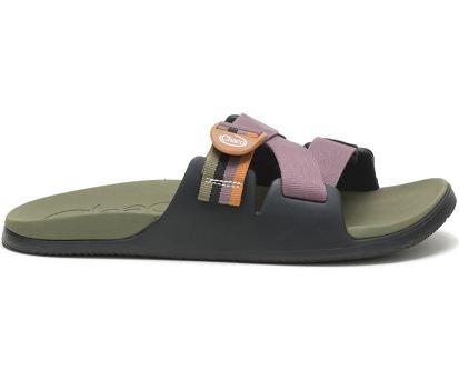 Slide Chaco Hombre Chillos Negras Verde Oliva España QYRT05746